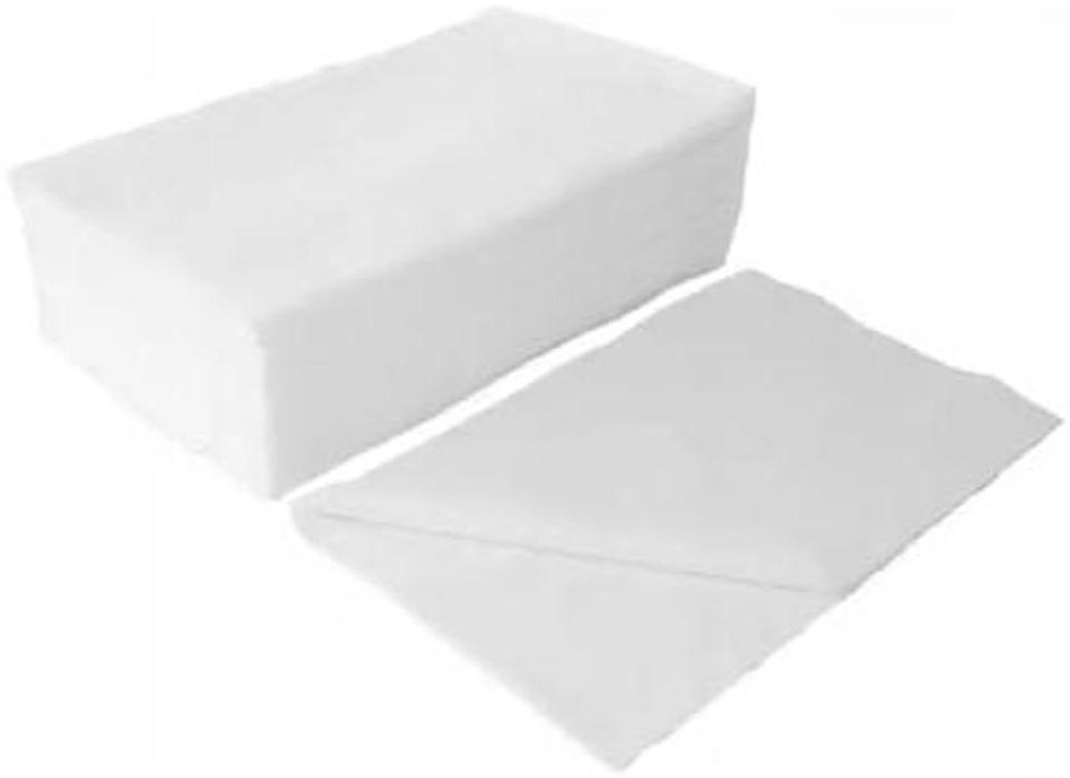Wegwerphanddoeken - Papieren handdoeken - Hygiënisch werken - Ademend en absorberend - 40 cm x 70 cm - Wit
