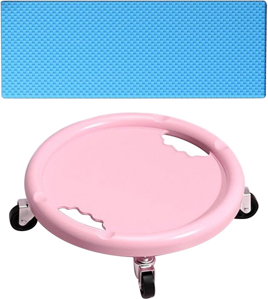 Buikspierroller - Buikwiel Trainingswiel - Core Training - 360 Graden Draaibaar - 28x28x8cm - roze