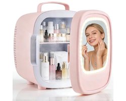 Skincare Koelkast - Mini Koelkast Slaapkamer - Cosmetische Koelkast - 6L Koelkast - LED Spiegel Koelkast - Draagbaar - Koelen En Verwarmen - AC/DC - Huidverzorging Koelkast - Beauty Koelkast