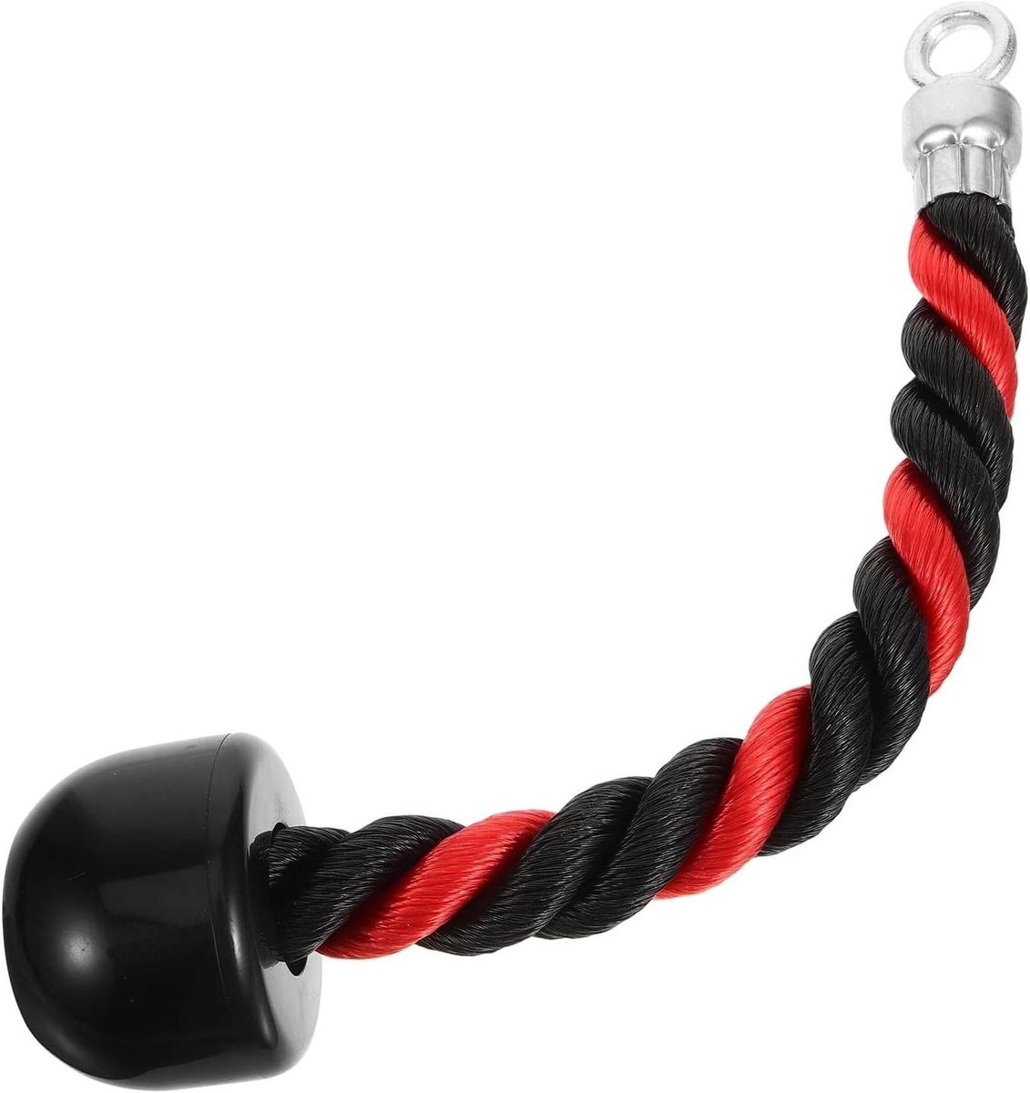 Triceps Touw - Kracht Oefenaar Training - Krachttraining Thuis - Gestructureerde Rubberen Uiteinden - 33 cm - Zwart