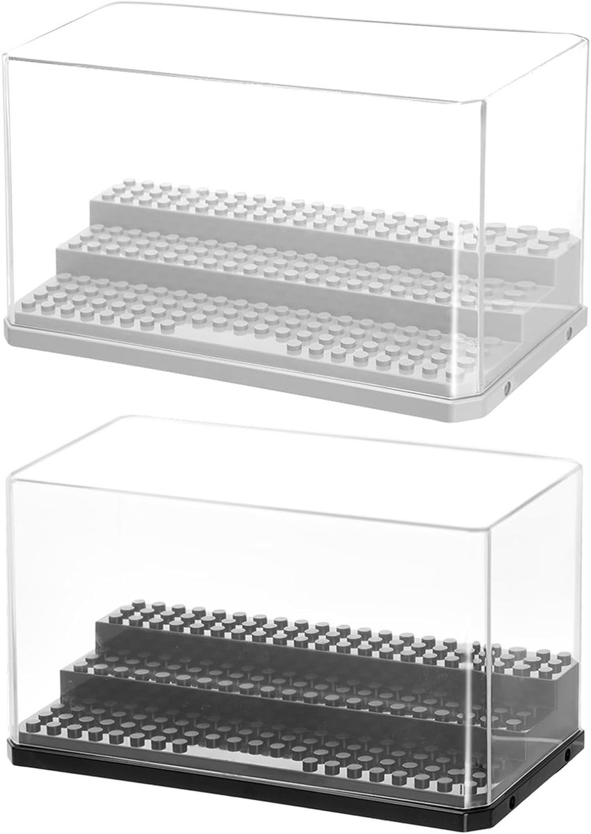 Verjaardagscadeau: 2-delige Acryl Display Case, 3-laags Mini Figuren, Stofdichte Vitrine voor Bouwstenen en Actiefiguren, Perfect voor Verzamelobjecten en Decoratie