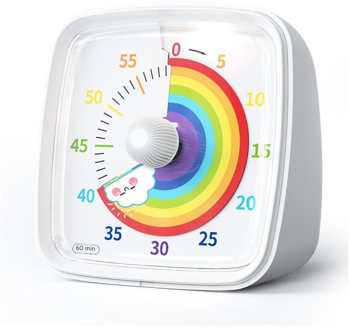 EXCITAT Visuele Timer - Afteltimer - 60 Minuten Tijdsmanagement Tool - Geruisloos Mechanisme met Kleurenschijf - 3 Alarmmodi - Geschikt voor Kinderen, Volwassenen en ADHD - Wit