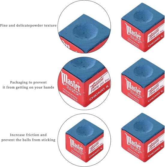 Biljartkrijt Set - Keu Accessoires - Biljart Spelen - Hoogwaardig Calciumcarbonaat - 8 Stuks - Blauw — afbeelding 5