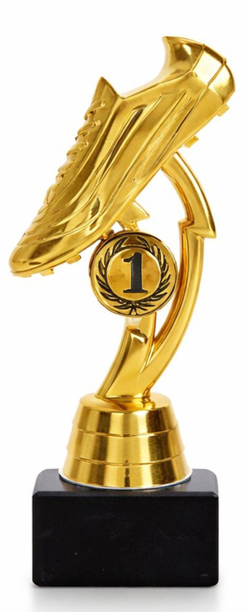 Voetbal Trofee 18 cm - Goud – Prijzenbeker - Sportbeker Voetbalkampioen
