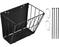 Konijnenhooivoeder - Hooibak Huisdier - Voer Opslag - Metalen Frame - 17.2L x 16.3B cm - Zwart