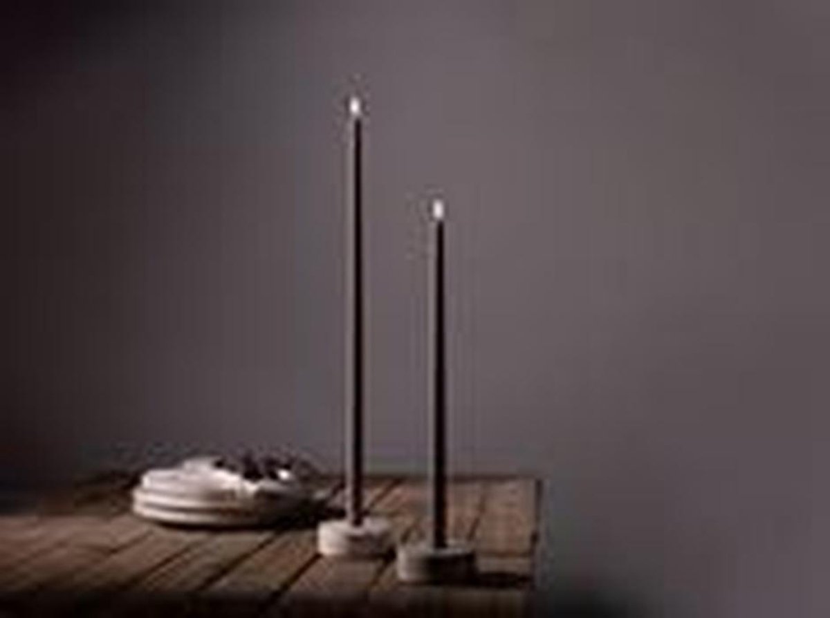 Puntige Kaarsen - Hoge Kaarsen - Sfeer Creëren - Realistische LED Vlam - 23 x 55 cm - Zandsteen