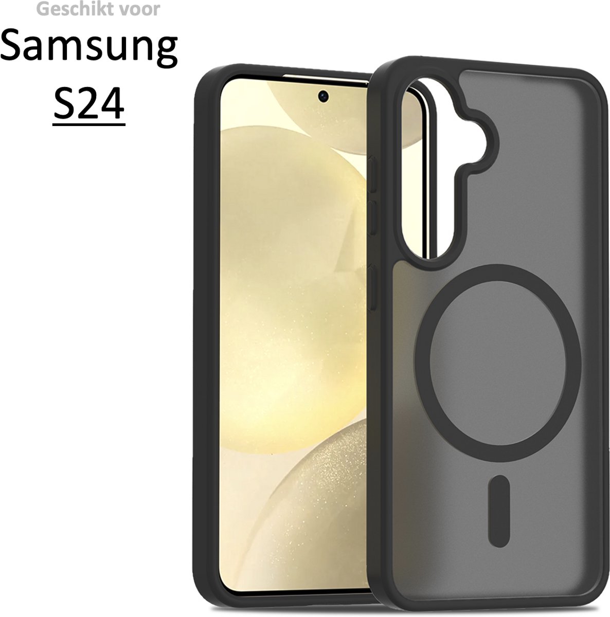Brosendaal Hoesje - Geschikt voor Samsung Galaxy S24 – Mat Zwart – MagSafe-compatibel Telefoonhoesje – Ultradun en maximale Valbescherming