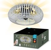 Varion smart plafondlamp met ventilator, inclusief afstandsbediening en verpakking. Wit, bamboe look, Ø 50cm.