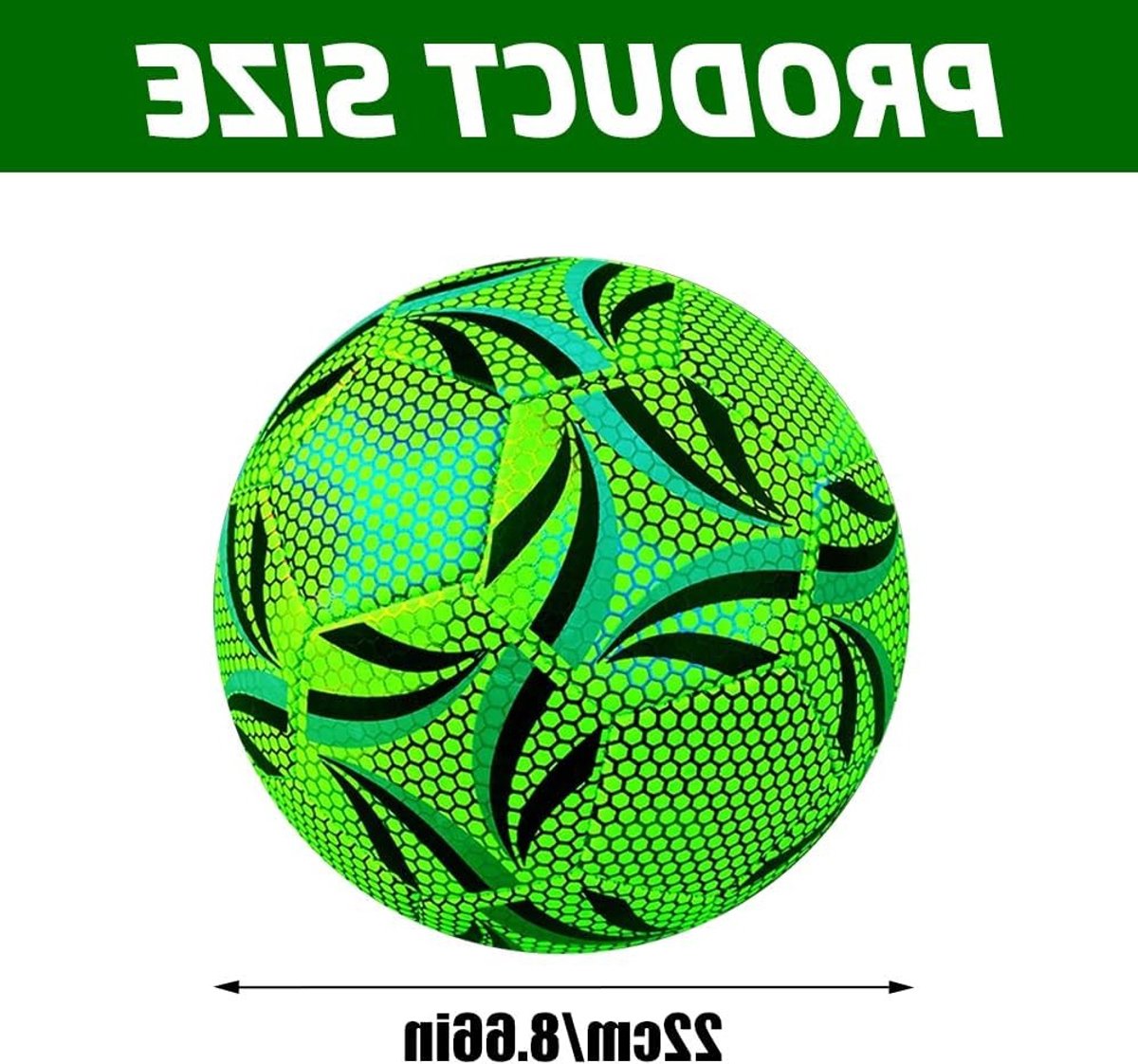Reflecterende Voetbal Maat 5 - Fluorescerende Bal voor Buiten en Binnen, Inclusief Pomp, Ideaal voor Training en Nachtwedstrijden