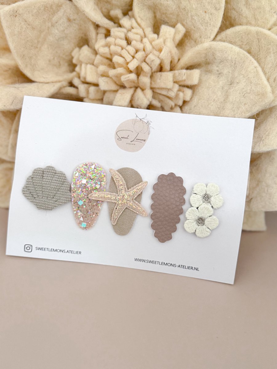 Antislip Setje - Sandy Beach - Antislip Haarspeldje - Haarspeldjes voor Baby & Newborn - Schelp - Haaraccessoires voor Meisjes & Kinderen - Kraamcadeau