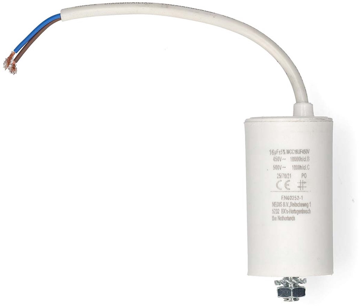 Nedis Condensator - 16 uF - 450 V - Draadkabel - 10 Stuks