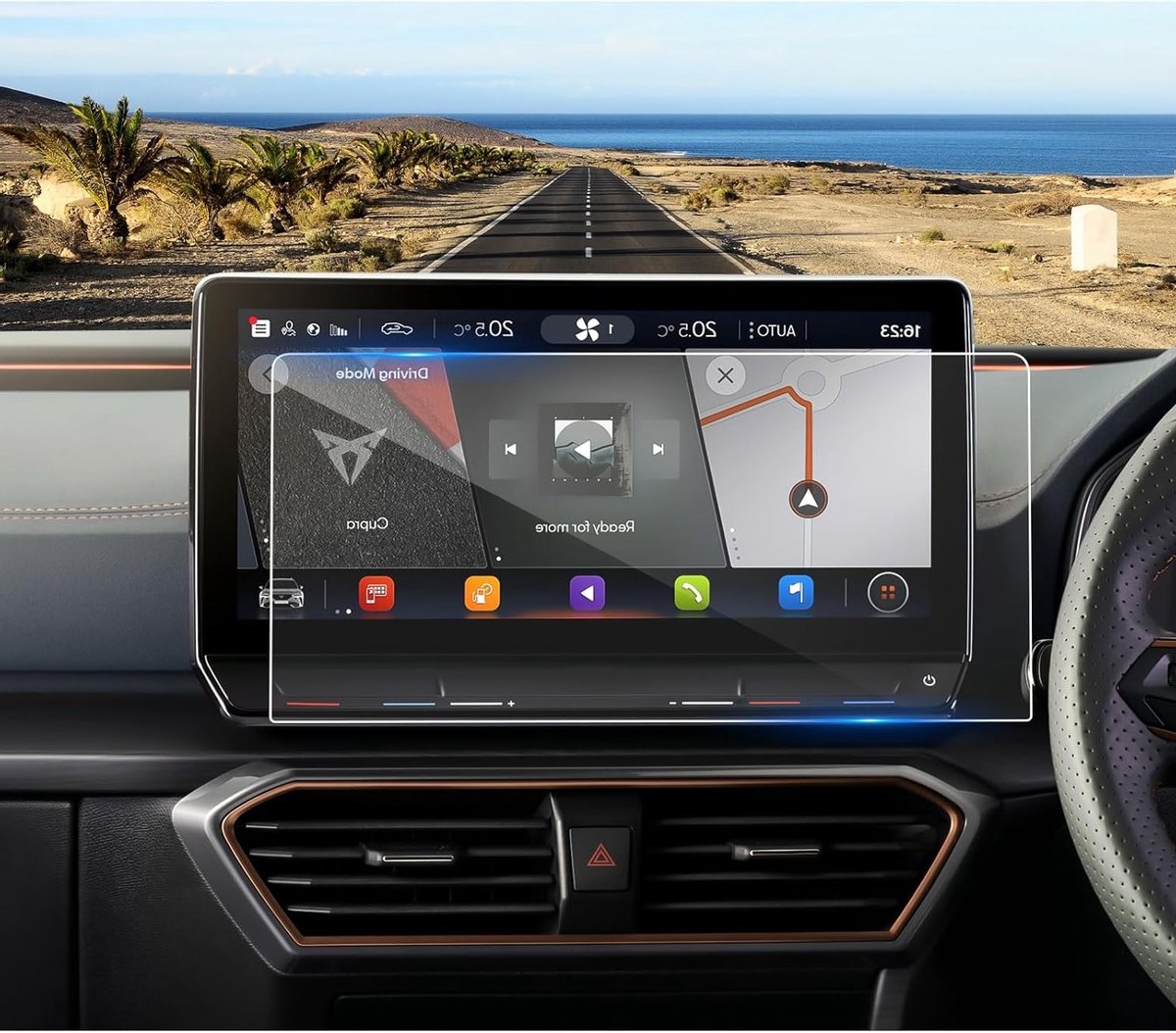 Navigatiescherm Beschermfolie voor Formentor en Leon 2021-2024, 9H Gehard Glas, Schermbeschermer voor GPS en Touchscreen (12 Inch)