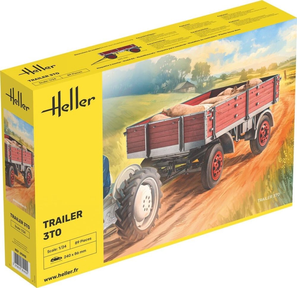 Model Aanhangwagen - Miniatuur Trailer - Hobby Bouwen - Gedetailleerd Ontwerp - Schaal 1:24