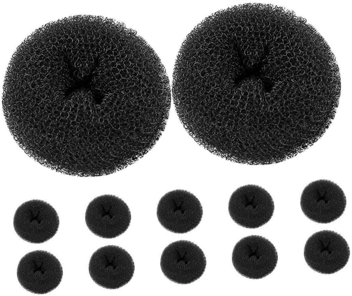 Knotmaker set - Haarvormer donut - Kapsels creëren - Universele pasvorm - 12 stuks - Zwart