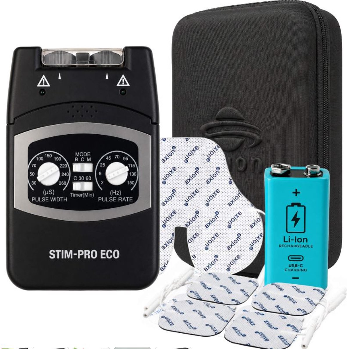 axion® - Stim-PRO Eco TENS-apparaat met oplaadbare batterij via USB Type C