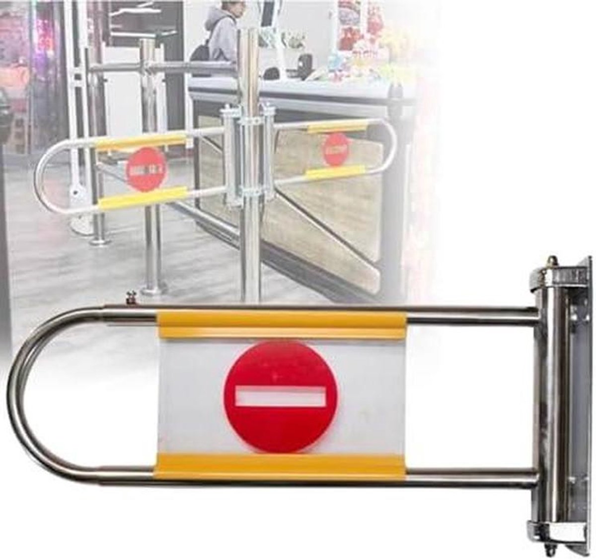 Veiligheidsdeur - Draaipoort - Verkeer Sturen - Eenrichtingsmechanisme - 60 cm - Zilver