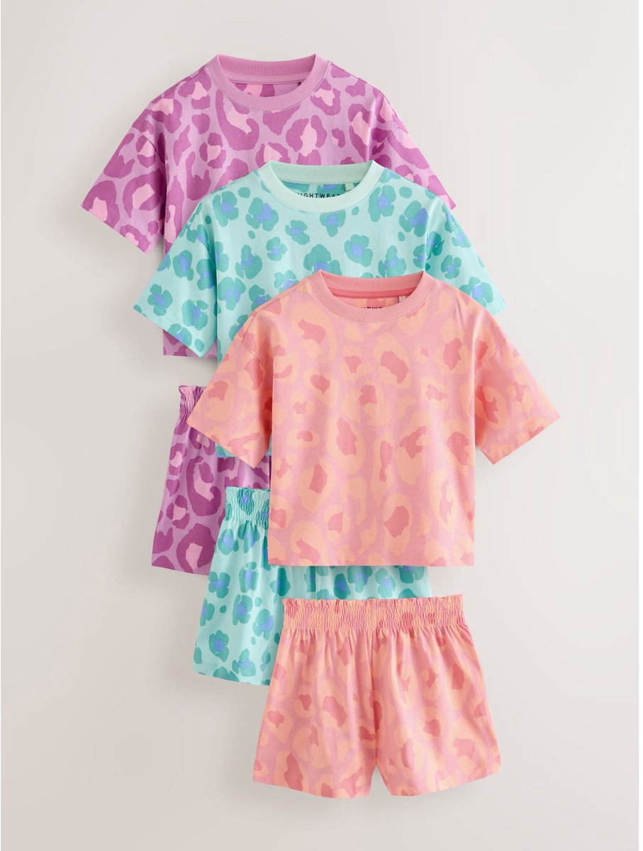 Next - Meisjes - Set van 3 korte pyjama's - Paars