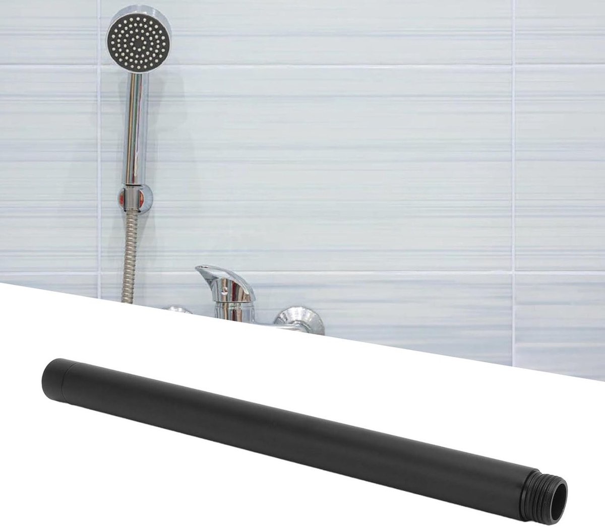 Verlengd Douche Slang, Zwart Douchekop, Roestvrij Staal, Dun, Duurzaam, Vervangingsslang voor Douche met Verlenging, Hoogwaardige Doucheaccessoires
