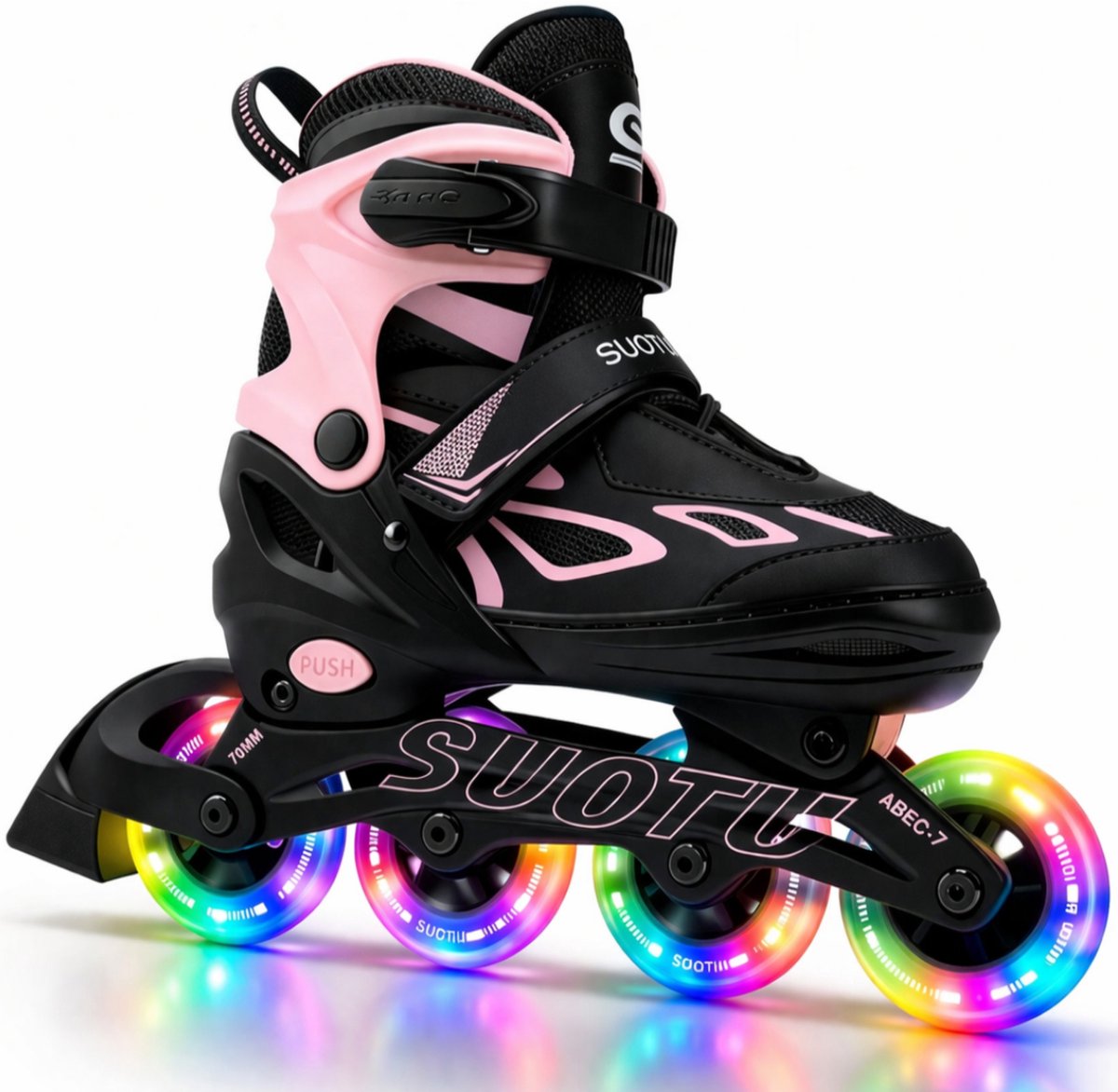 2PM SPORTS Inline skates voor meisjes van 4-12 jaar – verstelbare rolschaatsen voor beginners, jongeren en indoor gebruik | maten: 11C, 1-8 | sneeuwvlokkendesign