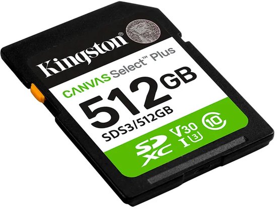 Kingston Technology 512GB SDXC Canvas Select Plus Gen3 150MB/s C10 UHS-I U3 V30 van Kingston — afbeelding 2