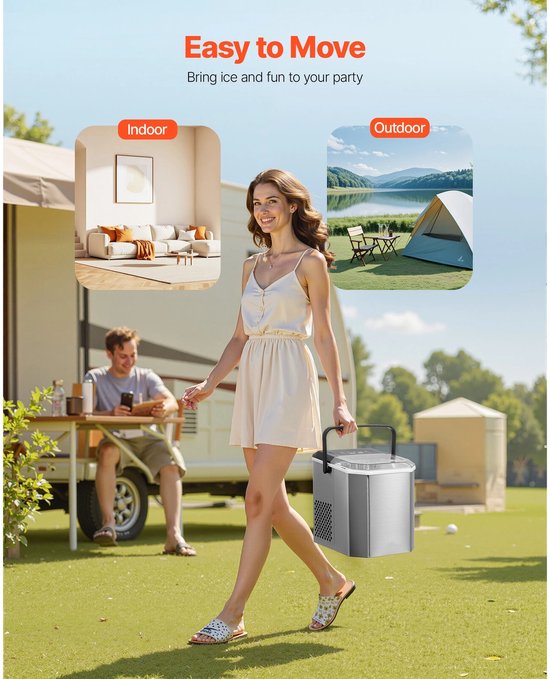 Mosh Stories Ijsblokjesmachine - Ijsmachine - Ice Maker - Ijsblokjes Maker 26KG/24u - 2 Formaten - Voor Thuis, Kantoor & Bar van Merkloos — afbeelding 3