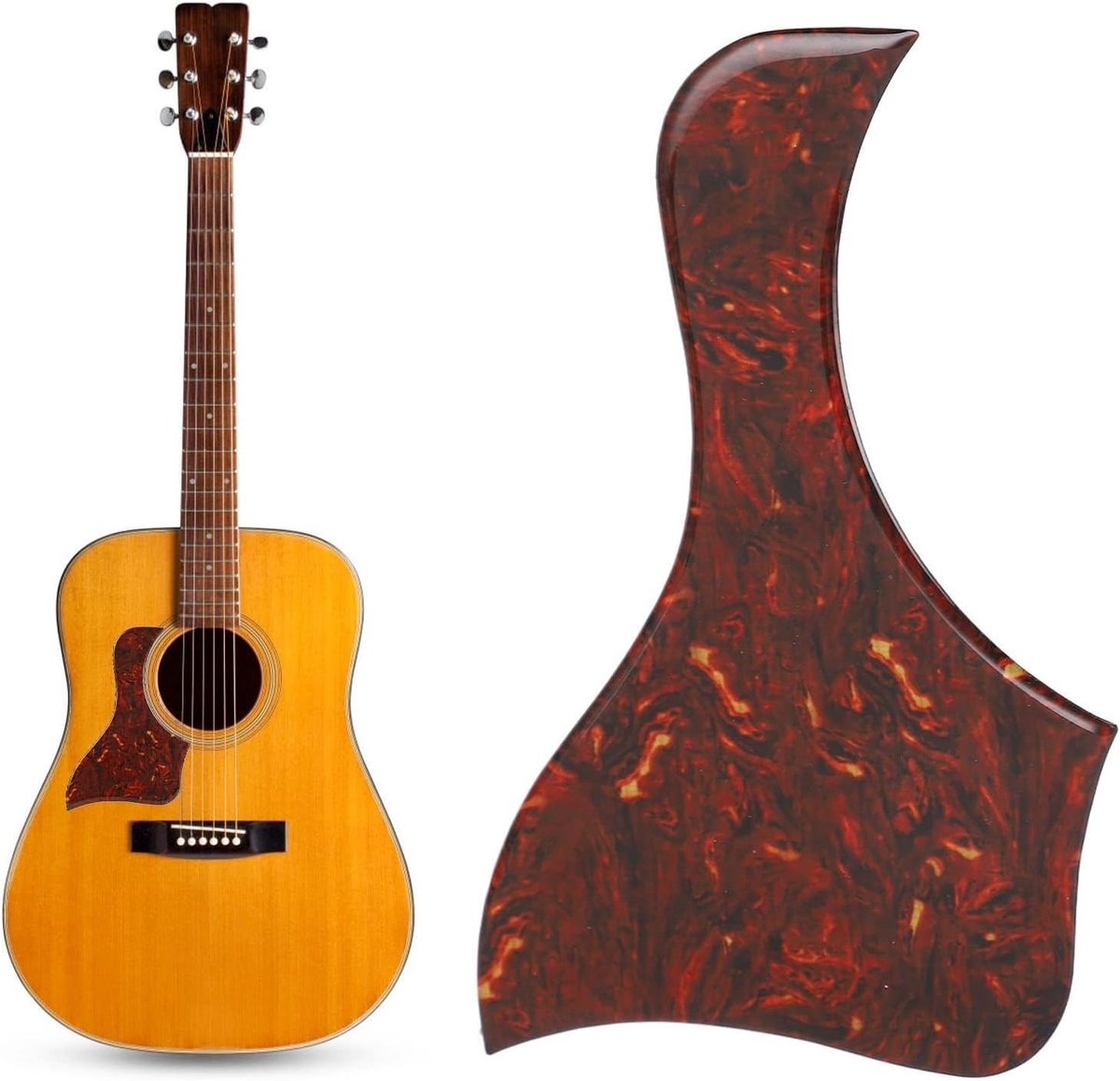 Set van 2 Zelfklevende Gitaar Pickguards met Bevel Randen voor Akoestische Gitaren en Muziekinstrument Accessoires