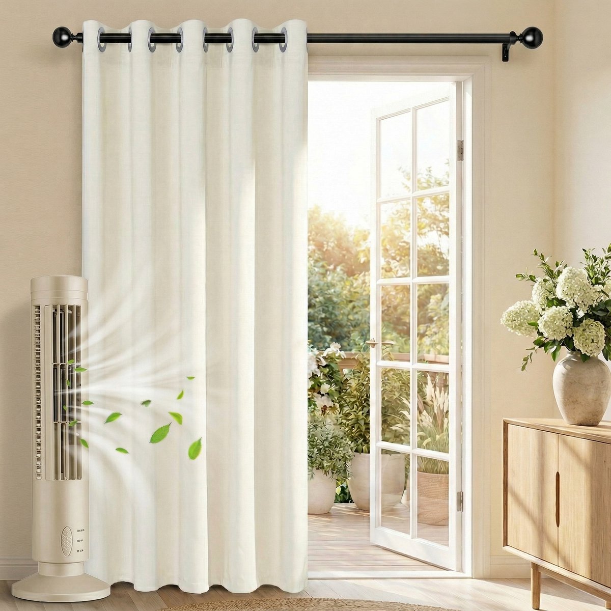 MUPOO Hotel Chique Fluwelen Verduisterend TochtGordijn voor Deur met Ringen Kant en Klaar 87x203cm Wit - Tegen Kou & Tocht-Privacy - Inkijkwerend - Geluiddempend -Soepel Vallend-Wasbaar-voor Trap of Kast - 2 stuks