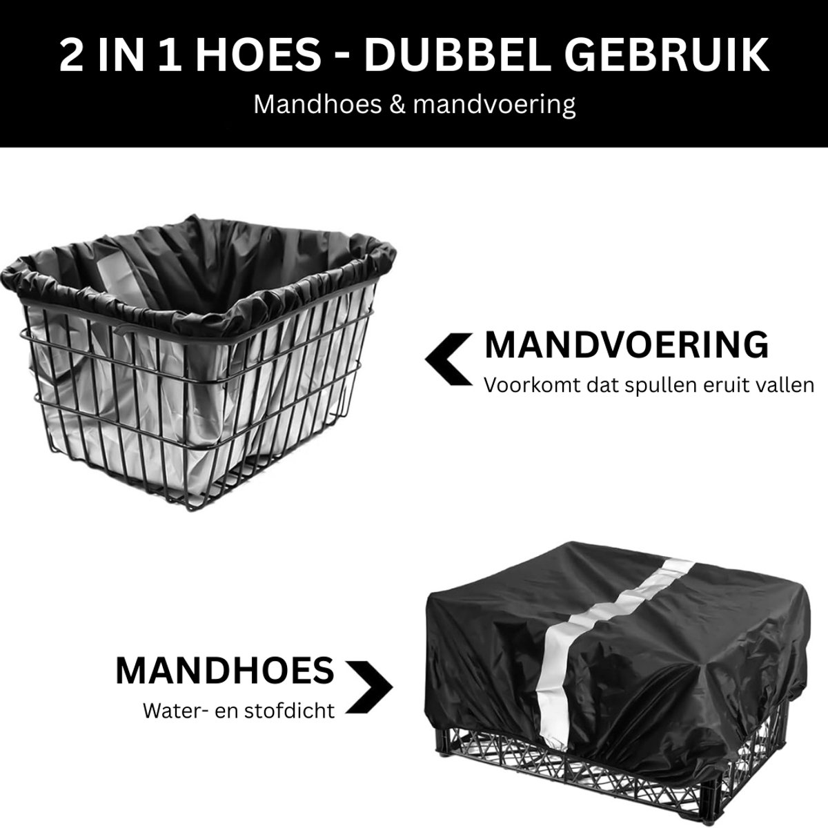 HEZIVO® Fietsmand Hond Achter - Hondenfietsmand Bagagedrager - Waterdicht en Reflectie - Honden en Katten - 42 x 33 x 25 cm