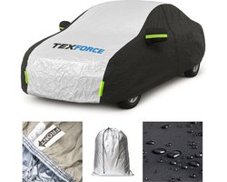 Autohoes Buiten Waterdicht met Hagelbescherming – Autozeil Small Sedan 450x180x150 cm – Ademende Autodeken met Rits, Reflectoren en Spanbanden – Incl. Opbergtas