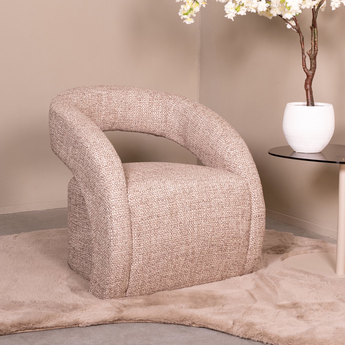 LABEL51 Antibes Fauteuil - Bruin - Stof - One Size