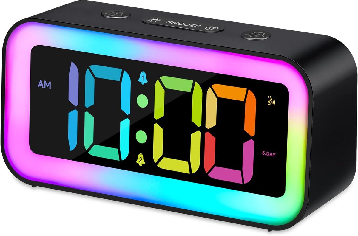carmdering - Digitale Wekker -Minimalistische LED- Wekkers digitaal - wekker, elektronische klok- elektronische klok - Instelbare Snooze Tijd - Alarmklok - Dimbaar display - Digitale klok slaapkamer - zwart