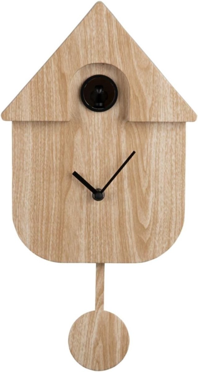 Core® Koekoeksklok Modern - Wandklok - Uurwerk - Inclusief Gewichtsketting - Bruin- 9cm x 22cm x 41cm