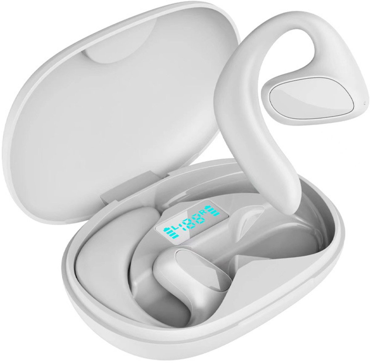 OUYLAF AI Vertaalcomputer - AI-vertaling oordopjes Real Time - 144 Talen Real-Time Vertaling - Bluetooth-headset - Translator - AI Vertaler - translator earbuds - Draagbaar - draadloze hoofdtelefoon - Wit