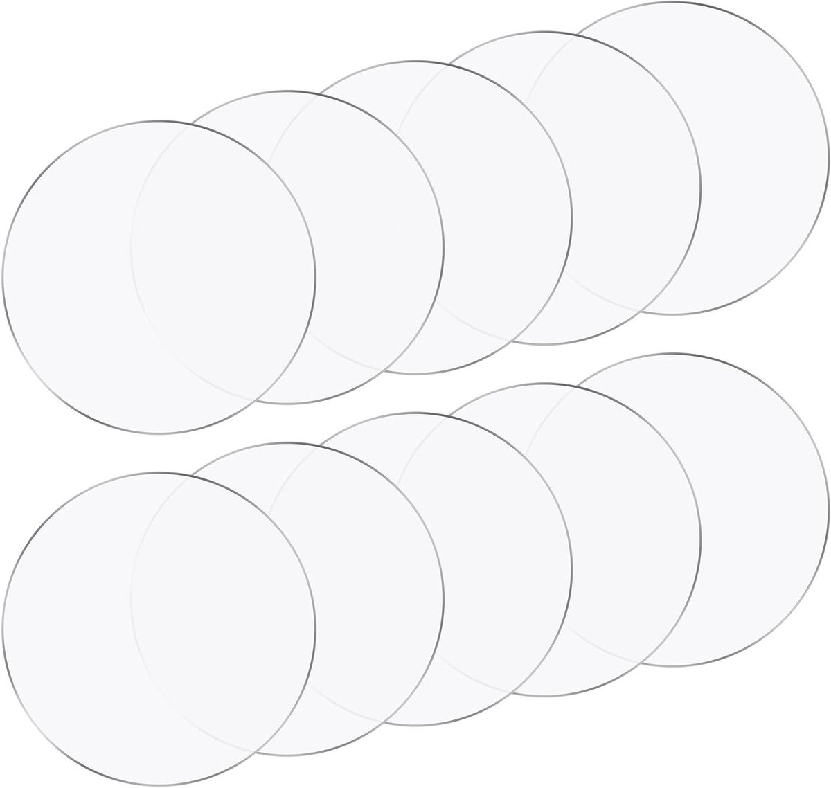 10 stuks heldere acrylschijven - 10 cm - transparant - cirkelvormig - voor doe-het-zelf fotolijsten en schilderijen .
