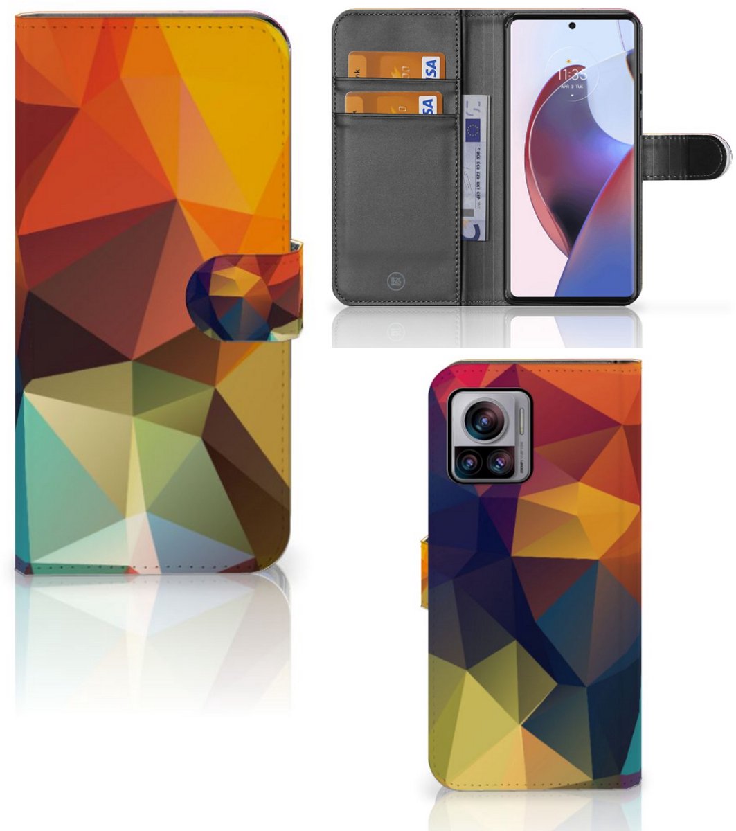 Motorola Edge 30 Ultra Book Case Polygon Color