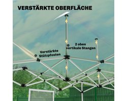 Killogood Pop-up kas ca. 200x300x270 cm opvouwbare foliekas met zadeldak ritssluiting deuren en ramen