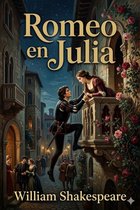 Romeo klimt de balkonscène in, Julia reikt hem haar hand. Tekst: Romeo en Julia, William Shakespeare.