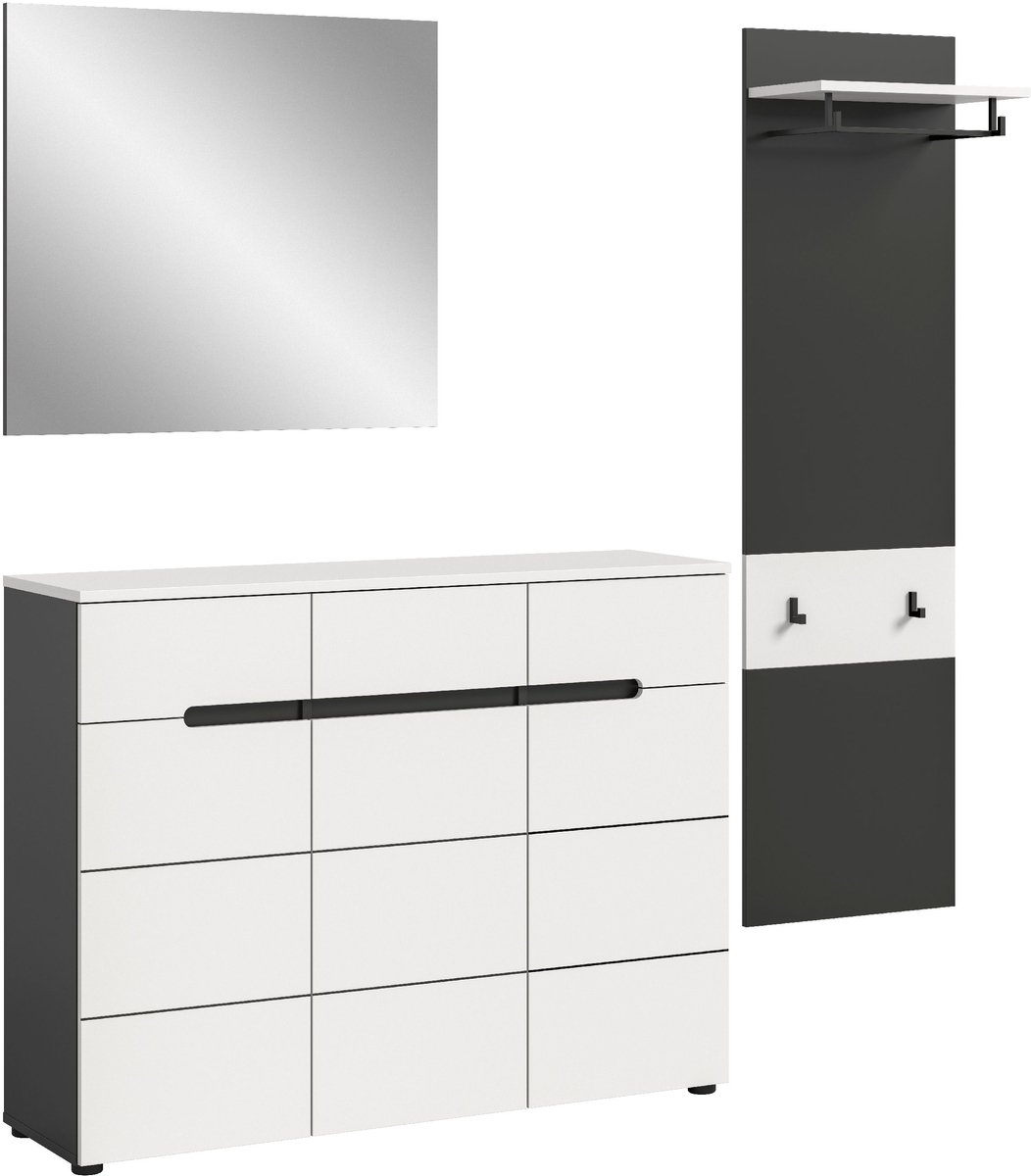 Canu garderobe opstelling C30 wit, grijs.