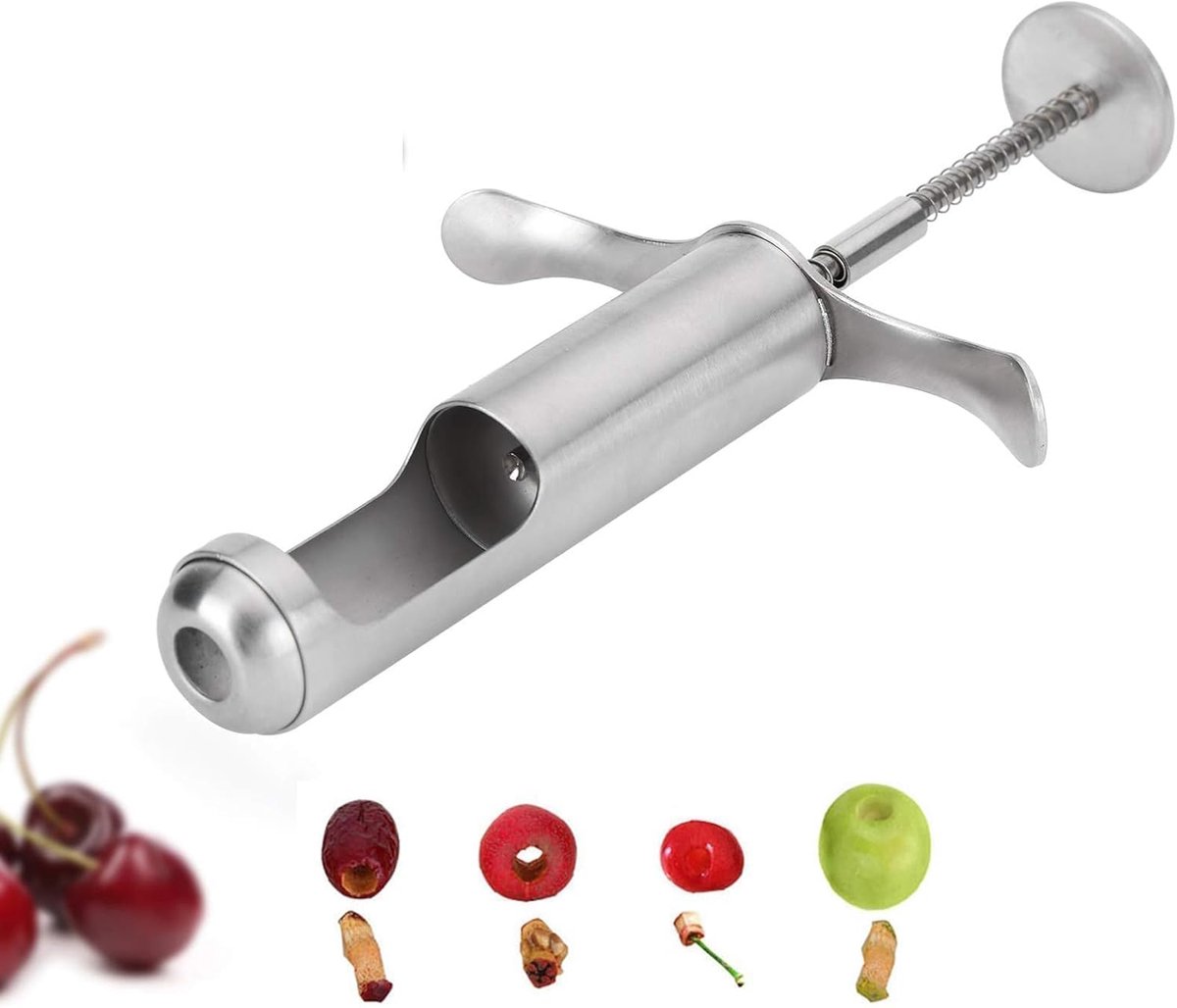 Ontpitter voor dadels en meidoornbessen, herbruikbare druivenontpitter, roestvrijstalen fruitontpitter, geschikt voor dadels, meidoornbessen en druiven, keukengadget.