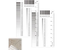 2 stuks scheurliniaal - scheurbreedteliniaal - baretbreedtemeter - meetwig - liniaal voor taxateurs en ambachtslieden - zeer nauwkeurig - eenvoudig te bedienen - meetgereedschap - precisie hulpmiddel