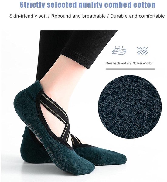 2 Stuks Yoga Sokken met Antislip – Ademend Katoen voor Pilates, Ballet en Barre — afbeelding 5
