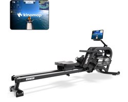 VirtuFit Pro ROW1000 Roeitrainer met Waterweerstand – Opklapbaar – 32 Programma's – Incl. Display en Transportwielen – Gratis Kinomap – Max. 227 kg gebruikersgewicht – Roeimachine – Roeiapparaat