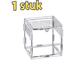 1 stuk - Acryl terrarium - Dierenbenodigdheden - Prachtig en compact - Geschikt voor boomspinnen, schorpioenen, hangende hagedissen en bidsprinkhanen - 9x9x9,5 cm - Transparant