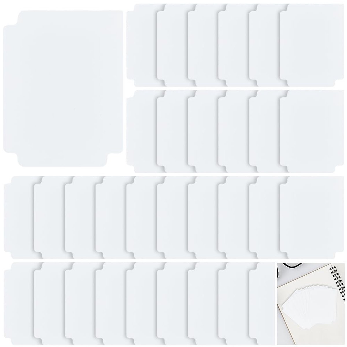 CRASPIRE 60pcs Plastic Card Separators - Witte Trading Card Divider met Tab - 9.5cm x 7cm