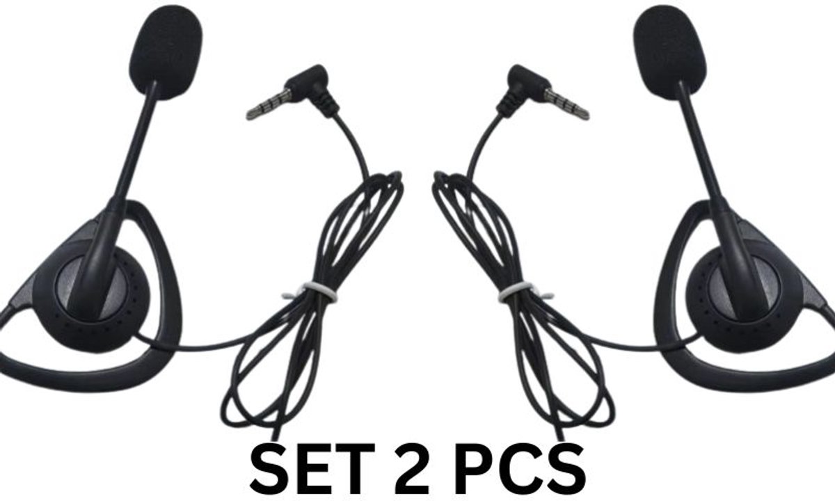 HorsewhispererPRO - Voordeelset 2 stuks - Over-Ear Koptelefoon Met Microfoon - Universele Instructieoortjes voor de paardensport - Hoge Geluidskwaliteit - compatibel 3,5mm systemen