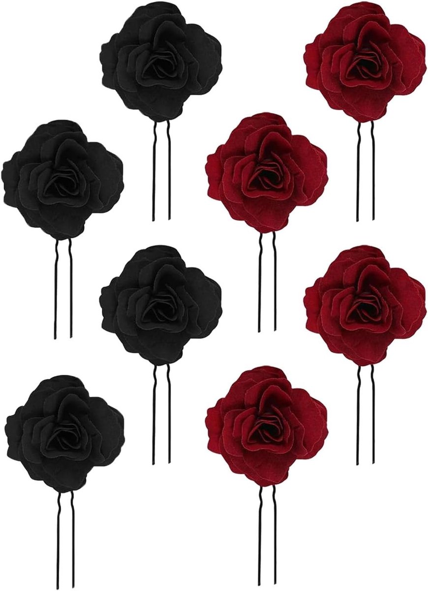 Handgemaakte Haarspelden met Rode Rozen - Elegante Bruidsaccessoires voor Feestjes, Dansen en Speciale Gelegenheden, Stijlvol en Uniek Ontwerp
