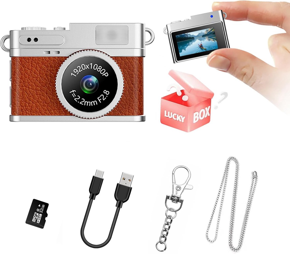 pinnacle living Digitale Camera - 1080P Mini Digitale Camera - Inclusief 32GB Kaart