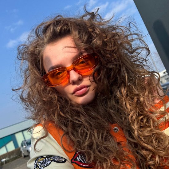 Trendy Zonnebril - Orange / Oranje - Rechthoekig - Kunststof - Fashion Favorite van TRENDY — afbeelding 2