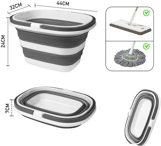 Foldable buckets - Household mop buckets - Portable buckets for outdoors/in the car - Waterproof laundry baskets - Space-saving laundry baskets for the car - Foldable buckets for bathing pets — afbeelding 2