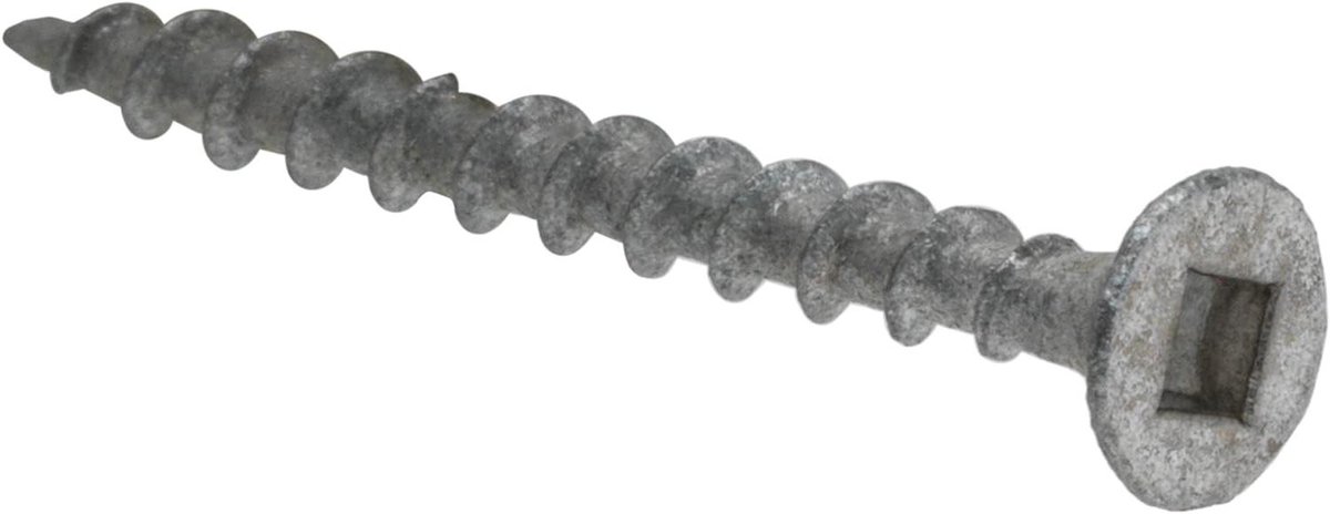 Dekschroeven - Houtschroeven Gegalvaniseerd - Buitenklussen - Mechanisch verzinkt met topcoat - 2-1/2 inch - Zilver